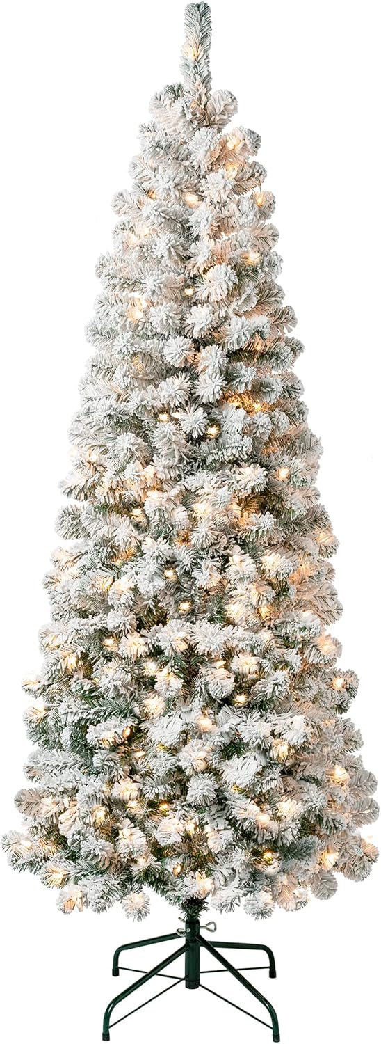 National Tree Co. 6ft Pre-Lit Slim Flocked Acacia