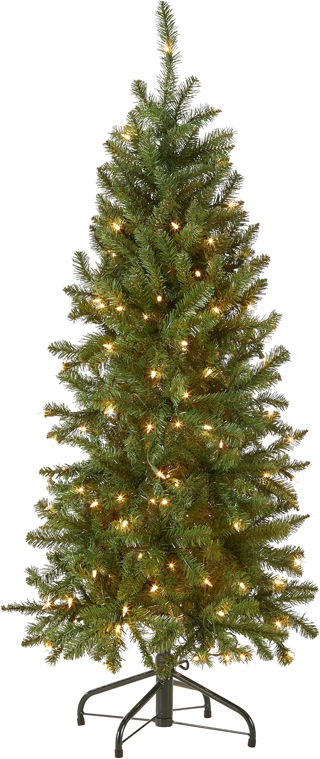 4.5 ft Pre-Lit Kingswood Fir Slim Christmas Tree