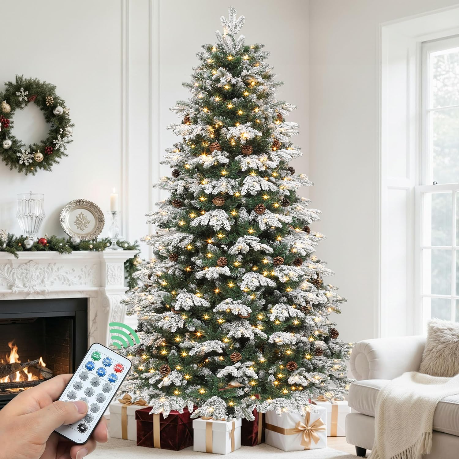 YITAHOME 7.5ft Prelit Christmas Tree - Remote Controlled
